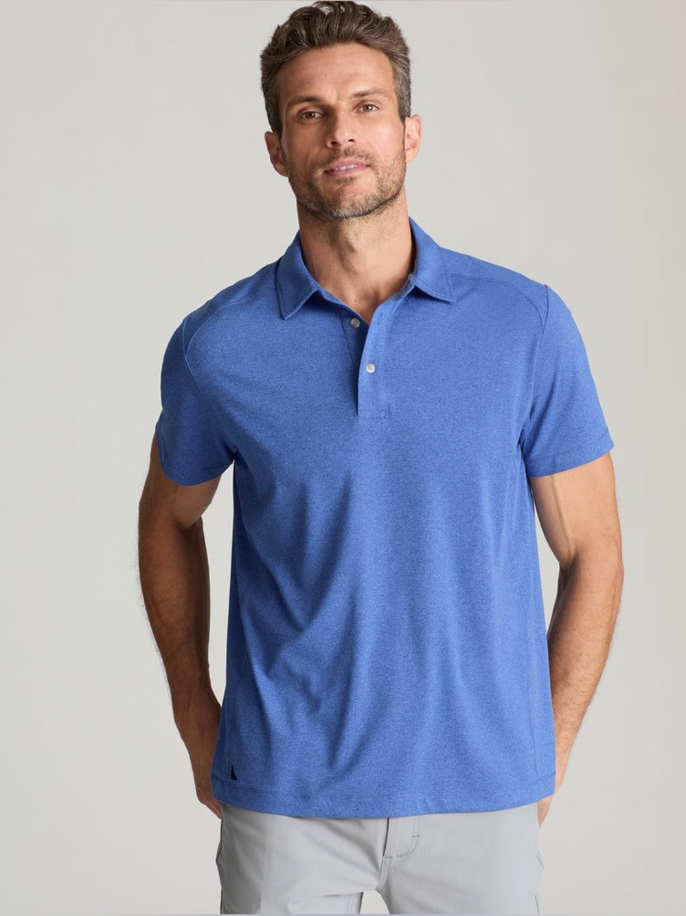 Men's Untuckit Blue Heather Polo Shirt XXL